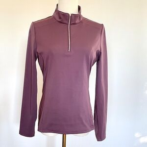 Equestrian Stockholm Half Zip Riding Top Womens Small Plum Performance Stretch